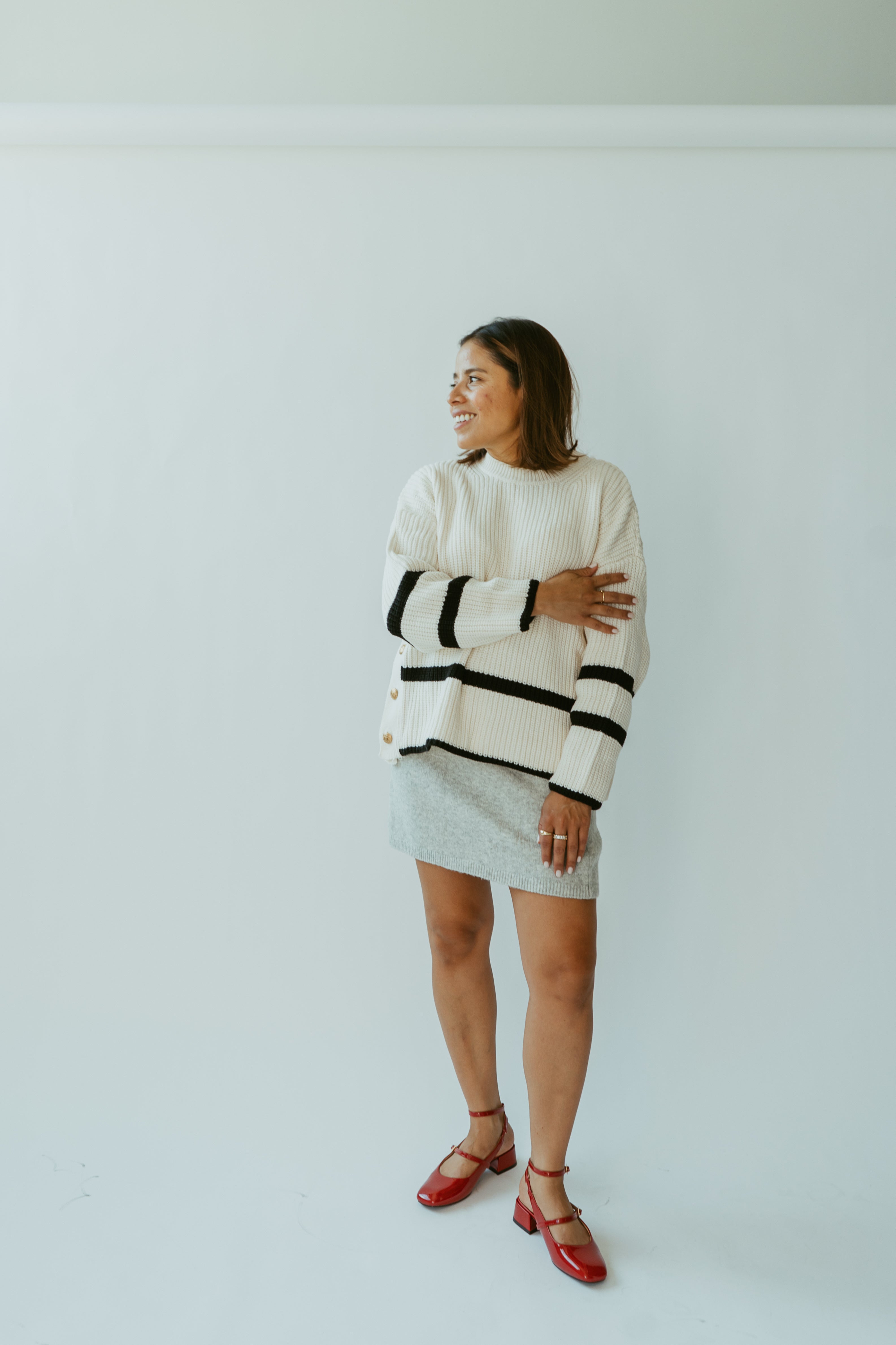 Golden Stripes Knit Sweater