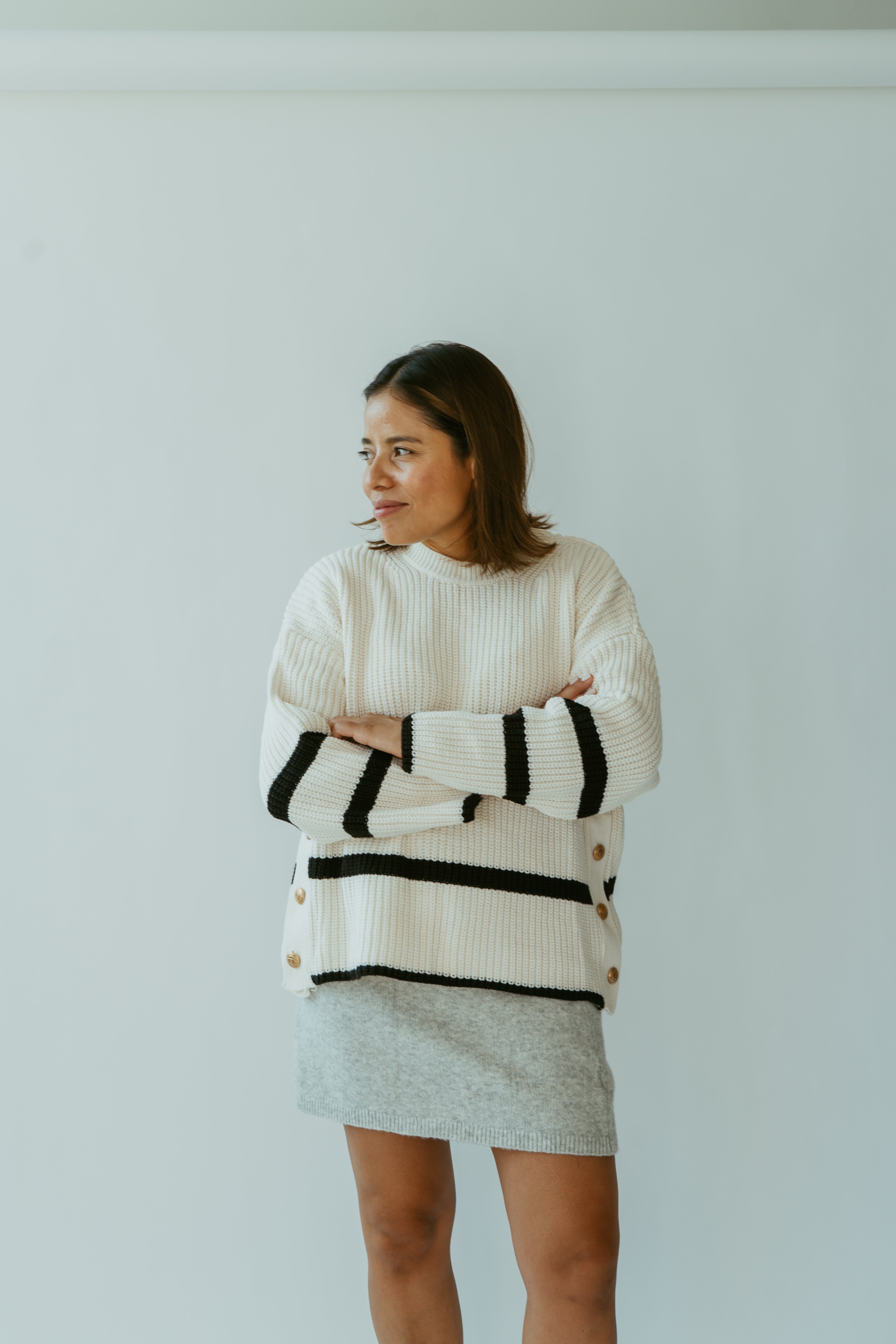 Golden Stripes Knit Sweater