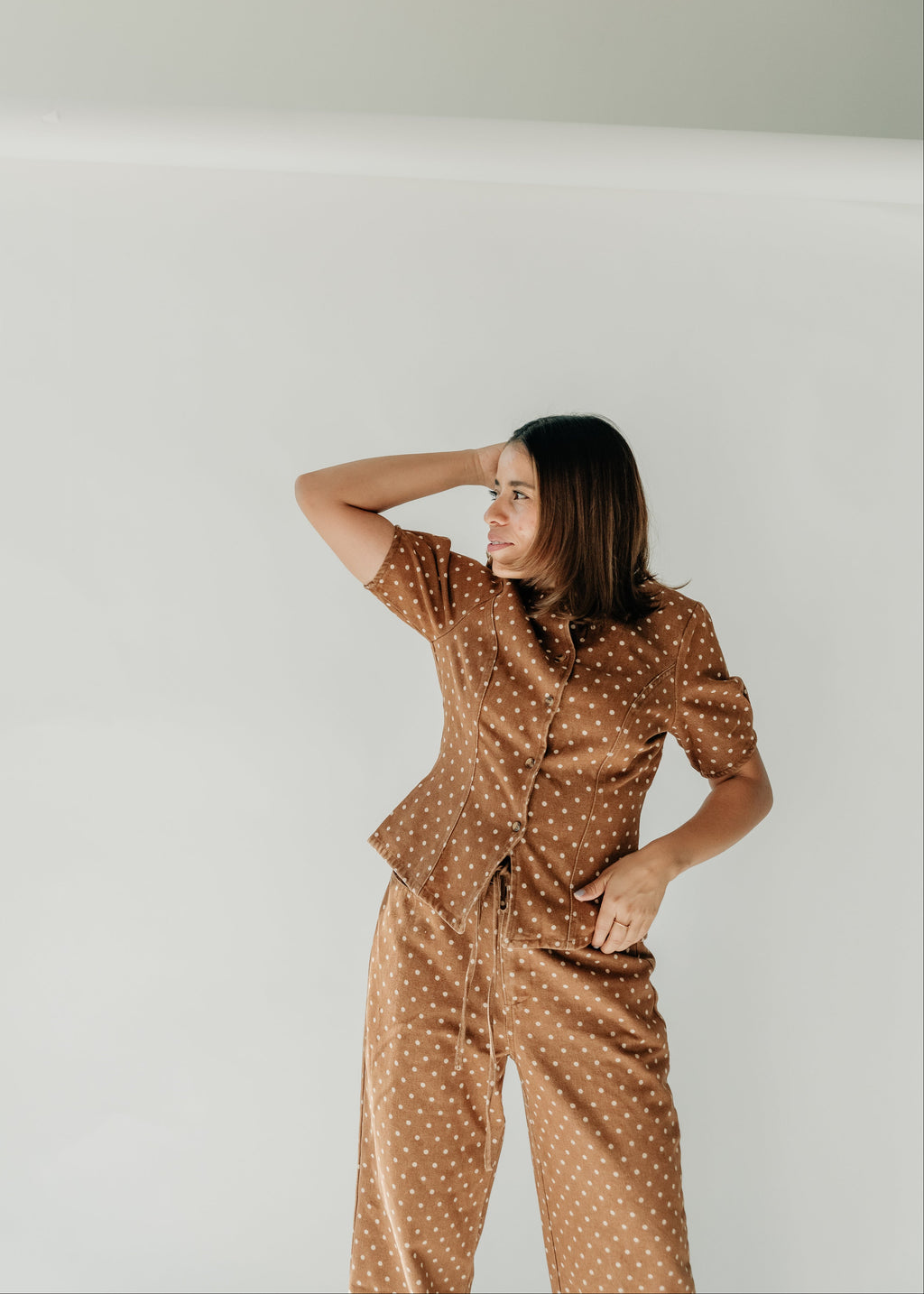 Brown Polka Dot Set