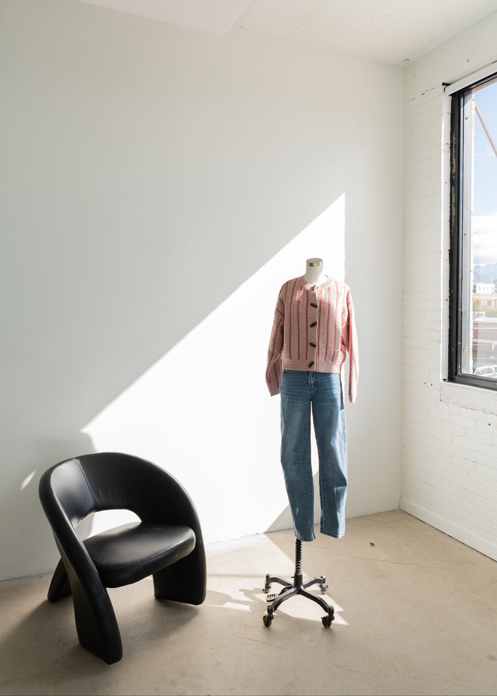 Rosé Striped Knit Cardigan