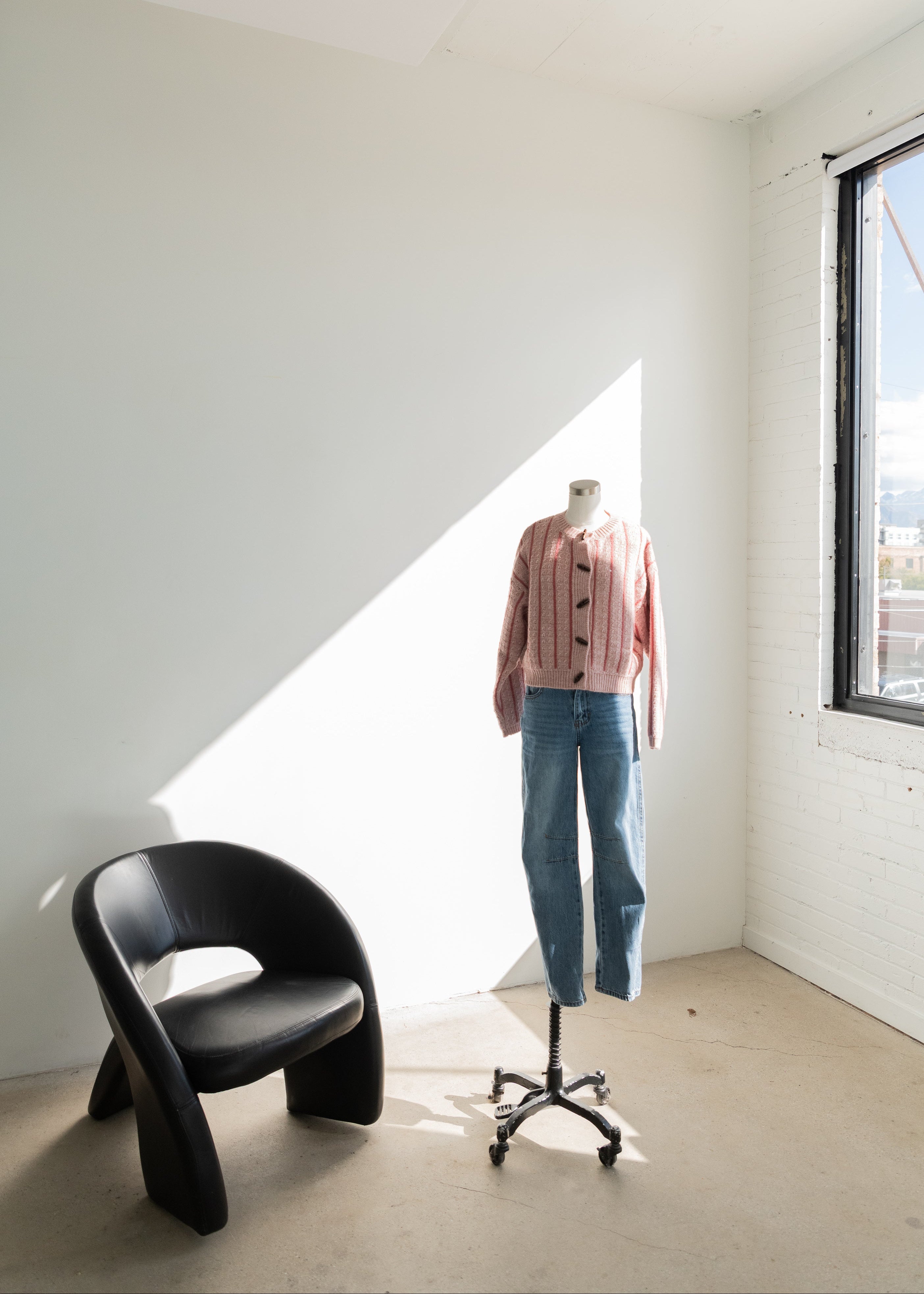 Rosé Striped Knit Cardigan