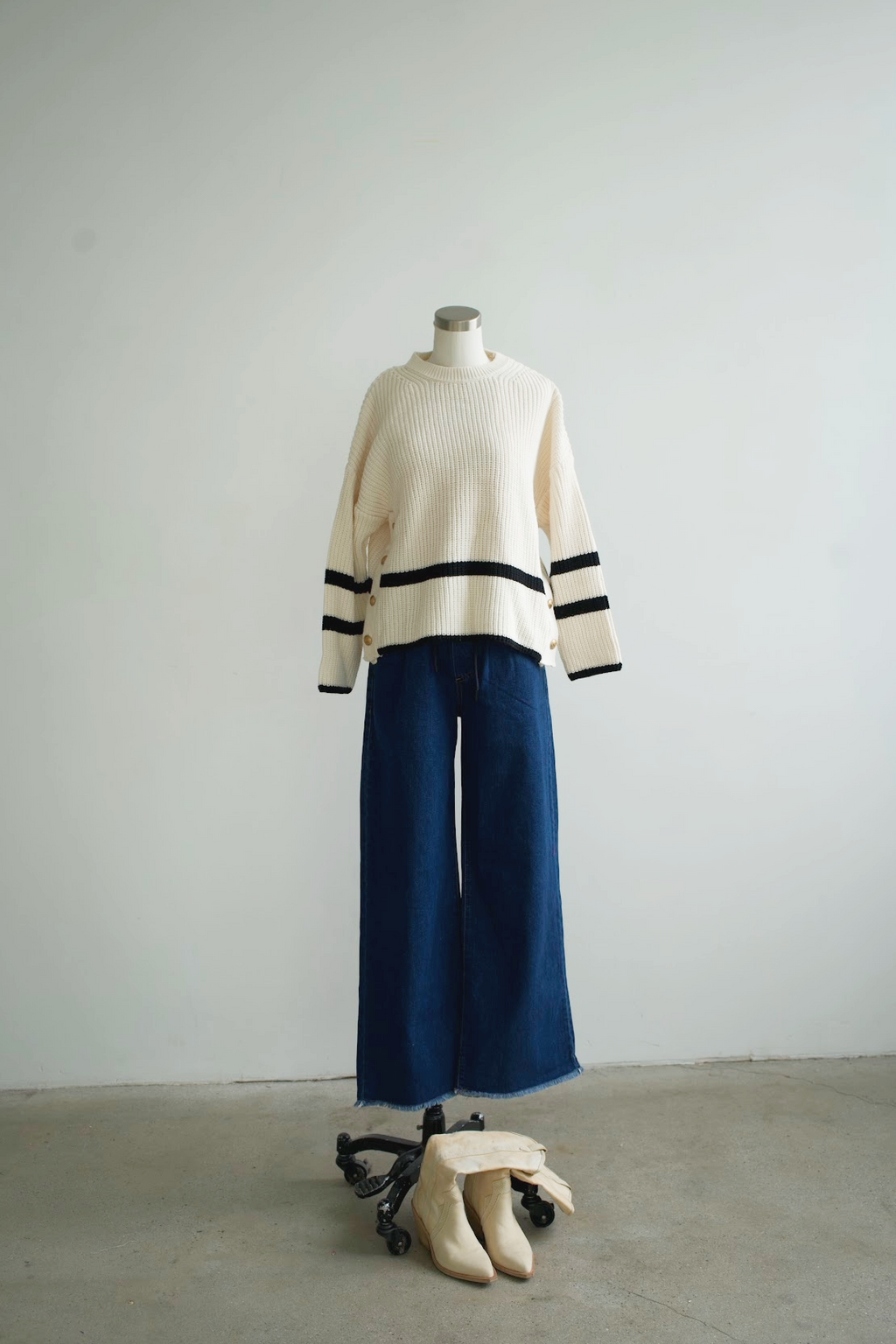 Golden Stripes Knit Sweater